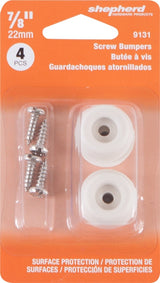 Shepherd Hardware 9131 Surface Guard Screw Bumper, 7/8 in, Round, Rubber, Off-White, Pack of 6