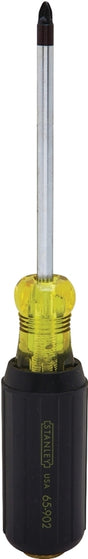 STANLEY 65-902 Screwdriver, #2 Drive, Phillips Drive, 8-1/2 in OAL, 4 in L Shank, Vinyl Grip Handle