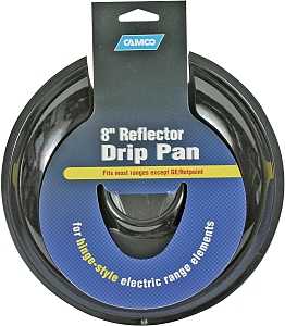 Camco USA 00433 Drip Pan, For: Hinge-Style Electric Range Elements and Only GE/Hotpoint Electric Ranges, 8 in Dia