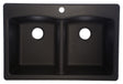 Franke EDOX33229-1 Kitchen Sink, 33 in OAW, 9 in OAH, 22 in OAD, Granite, Onyx, Top