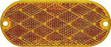 PM V480 V480A Oblong Reflector, Amber Reflector, 1.9 in W Reflector, 4.33 in H Reflector