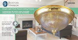 Boston Harbor F52BB01-8030C3L Single Light Flush Mount Ceiling Fixture, 120 V, 60 W, 1-Lamp, A19 or CFL Lamp