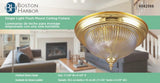Boston Harbor F52BB01-8030C3L Single Light Flush Mount Ceiling Fixture, 120 V, 60 W, 1-Lamp, A19 or CFL Lamp