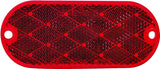 PM V480 V480R Oblong Reflector, Red Reflector, 1.9 in W Reflector, 4.33 in H Reflector