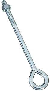 National Hardware N347-690 Series Eye Bolt, 12 in OAL, 5/8 in Thread, 3-3/4 in L Thread, 1-1/4 in ID Dia Eye, Steel