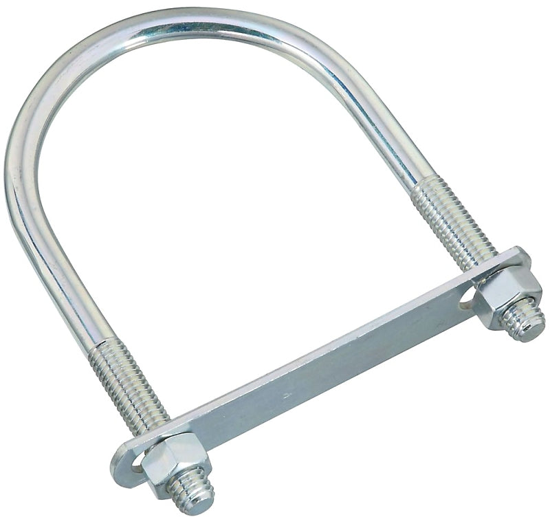 National Hardware N347-823 U-Bolt, 6-1/2 in L Inside, 4 in W Inside, 1/2-13 Thread, 2-1/2 in L Thread, Steel, Zinc