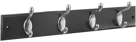 National Hardware DPV8170 S813-048 Series Hook Rail, Wall Mounting, 18 in L x 5/8 in W x 2-3/4 in H Dimensions, Brown