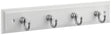 National Hardware Keytidy B8175 Series 813071 Key Rack, 4-Key Hook, Wood, White, Satin Nickel, 8-3/4 in L, 4 in W