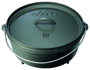 Lodge L10CO3 Camp Dutch Oven, 4 qt Capacity, Cast Iron, Black, Bail Handle