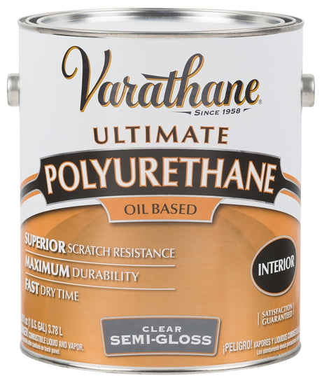 Varathane 6031 Polyurethane, Semi-Gloss, Liquid, Clear, 1 gal, Can, Pack of 2