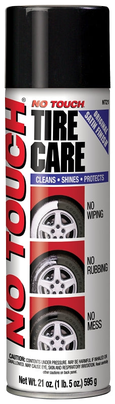No Touch NT-21 Tire Shine, 21 oz Aerosol Can, Liquid, Pack of 6