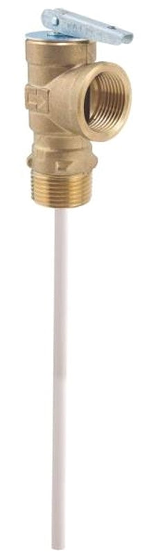 Watts 100XL-8-150 Relief Valve, 3/4 in, 75 to 150 psi Operating, MNPT x FNPT, Brass Body