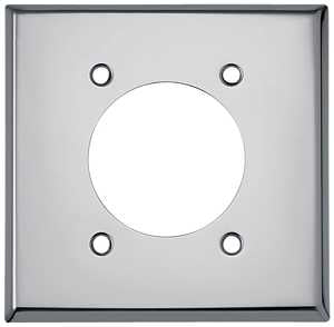 Eaton Wiring Devices 68-BOX Series Power Outlet Wallplate, Standard-Size, 4-1/2 in L, 4-9/16 in W, 2-Gang, Chrome