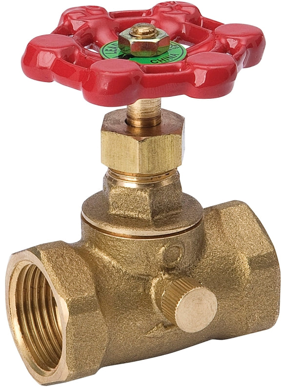 Southland 105-103NL Stop and Waste Valve, 1/2 in Connection, FPT x FPT, 125 psi Pressure, Brass Body