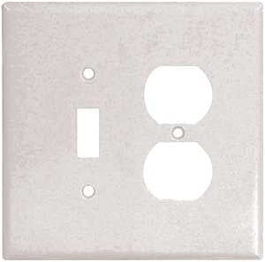 Eaton Wiring Devices 2148W-BOX Combination Wallplate, 4-1/2 in L, 4-9/16 in W, Oversize, 2-Gang, Thermoset, White, Pack of 10
