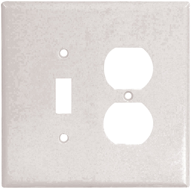 Eaton Wiring Devices 2148W-BOX Combination Wallplate, 4-1/2 in L, 4-9/16 in W, Oversize, 2-Gang, Thermoset, White, Pack of 10