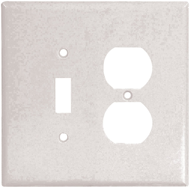 Eaton Wiring Devices 2148W-BOX Combination Wallplate, 4-1/2 in L, 4-9/16 in W, Oversize, 2-Gang, Thermoset, White, Pack of 10