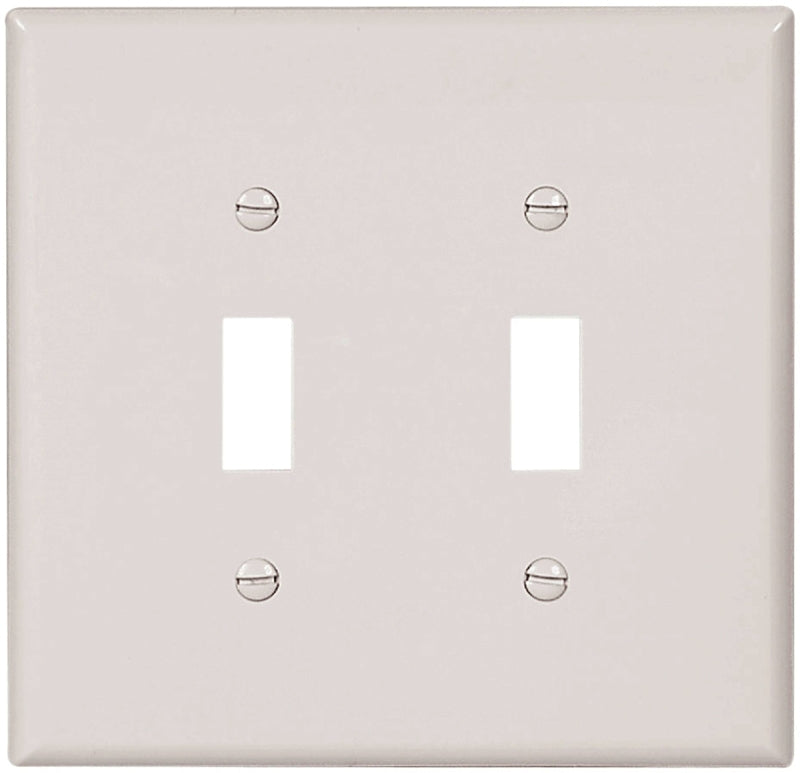 Eaton Wiring Devices 2149W-BOX Wallplate, 5-1/4 in L, 5.31 in W, 2 -Gang, Thermoset, White, Pack of 10
