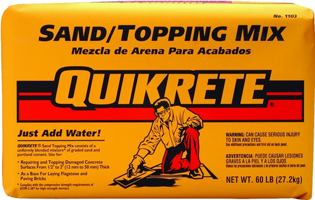 Quikrete 1103-60 Sand/Topping Mix, Brown/Gray, Granular, 60 lb Bag, Pack of 40