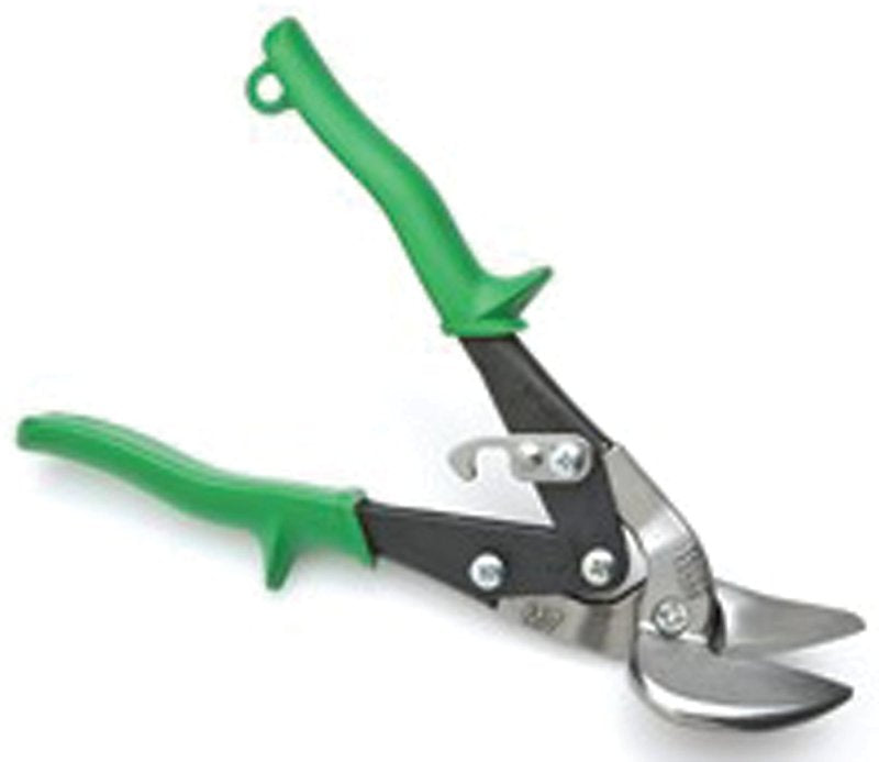 Crescent Wiss M7R Aviation Snip, 9-1/4 in OAL, Straight Cut, Molybdenum Steel Blade, Non-Slip Grip Handle, Green Handle