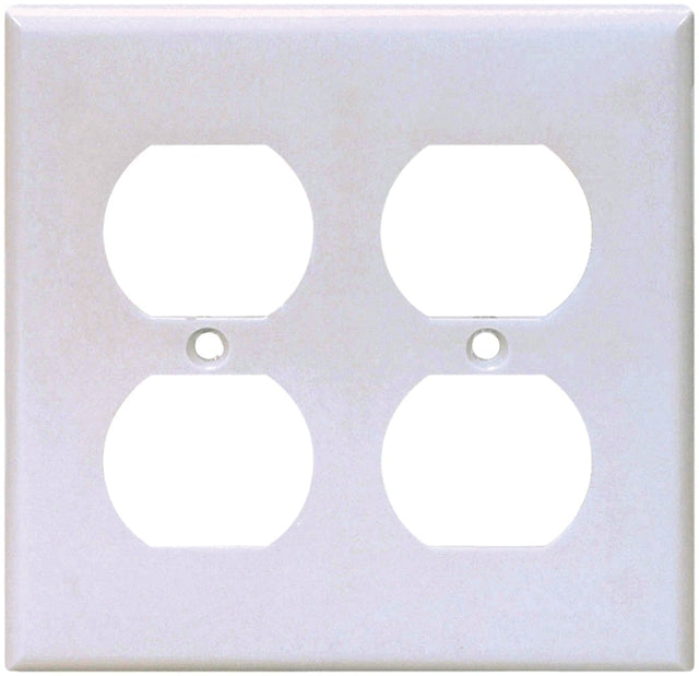 Eaton Wiring Devices 2150W-BOX Receptacle Wallplate, 4-1/2 in L, 4-9/16 in W, 2 -Gang, Thermoset, White, Pack of 10