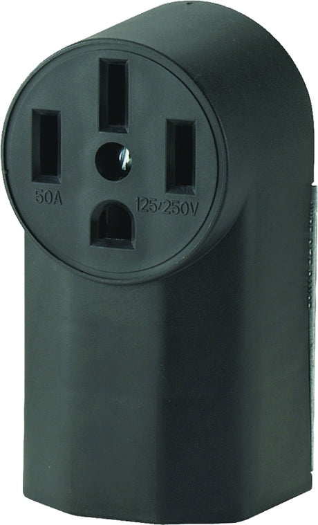 Eaton Cooper Wiring 1212 Power Receptacle, Surface Mounting, 3-Pole, 125/250 V, 50 A, NEMA: NEMA 14-50R, Black