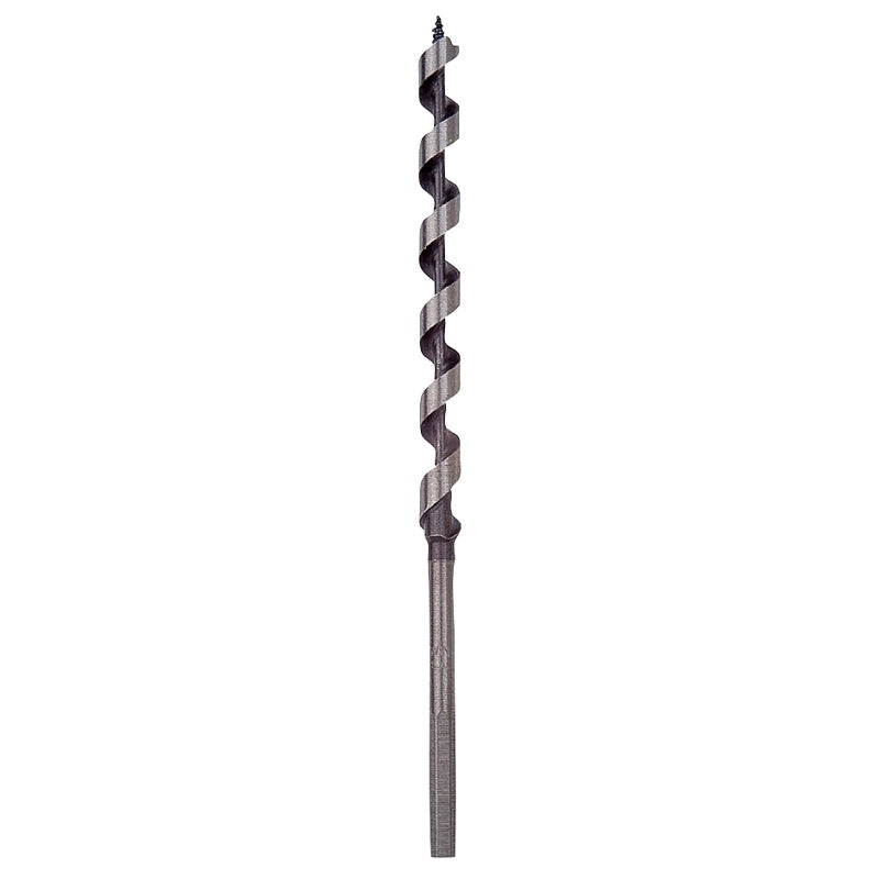 Irwin 49906 Power Drill Auger Bit, 3/8 in Dia, 7-1/2 in OAL, Solid Center Flute, 1-Flute, 7/32 in Dia Shank, Hex Shank