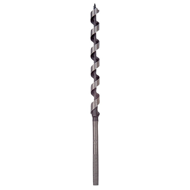 Irwin 49906 Power Drill Auger Bit, 3/8 in Dia, 7-1/2 in OAL, Solid Center Flute, 1-Flute, 7/32 in Dia Shank, Hex Shank