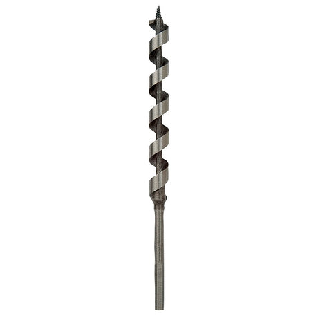 Irwin 49908 Power Drill Auger Bit, 1/2 in Dia, 7-1/2 in OAL, Solid Center Flute, 1-Flute, 7/32 in Dia Shank, Hex Shank