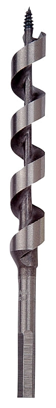 Irwin 49910 Power Drill Auger Bit, 5/8 in Dia, 7-1/2 in OAL, Solid Center Flute, 1-Flute, 5/16 in Dia Shank, Hex Shank