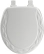 Mayfair 34EC-000 Toilet Seat, 16-1/2 in L, 14.4 in W, 2 in H, Round, Wood, White, Twist Hinge