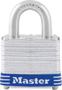 Master Lock 3KA 0464 Padlock, Keyed Alike Key, Open Shackle, 9/32 in Dia Shackle, 3/4 in H Shackle, Steel Shackle
