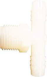 Anderson Metals 53772-0406 Hose Tee, 1/4 in, Barb, 1/4 x 3/8 in, Barb x MPT, Nylon, Pack of 10