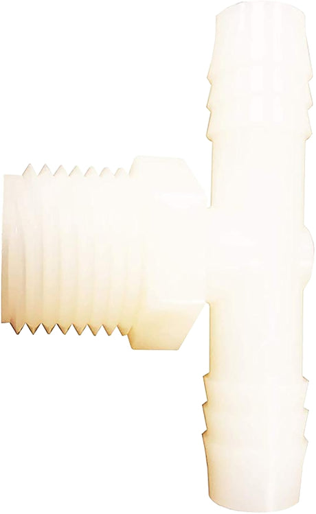 Anderson Metals 53772-1612 Hose Tee, 1 in, Barb, 1 x 3/4 in, Barb x MPT, Nylon, Pack of 5