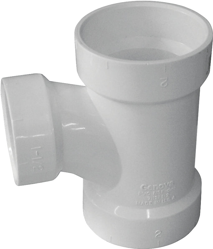 Canplas 192127L Sanitary Pipe Tee, 2 x 1-1/2 in, Hub, PVC