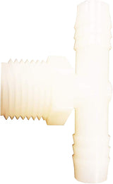 Anderson Metals 53772-0808 Hose Tee, 1/2 in, Barb, 1/2 in, MPT, Nylon, Pack of 5