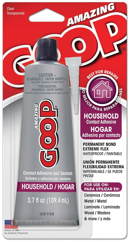 Amazing Goop 130012 Household Adhesive, Liquid, Clear, 3.7 oz Tube