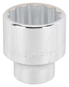 Vulcan MT-SS6056 Drive Socket, 1-3/4 in Socket, 3/4 in Drive, 12-Point, Chrome Vanadium Steel, Chrome