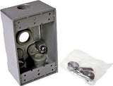 Hubbell 5321-0 Weatherproof Box, 18.3 cu-in, 4-Outlet, 1-Gang, Aluminum, Gray