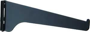 Knape & Vogt 180 BLK 12 Shelf Bracket, 12 in L, Steel, Powder-Coated, Black