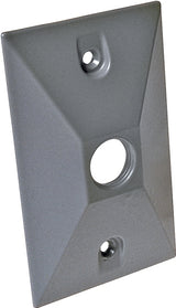 Hubbell 5186-0 Cluster Cover, 4-19/32 in L, 2-27/32 in W, Rectangular, Zinc, Gray, Powder-Coated