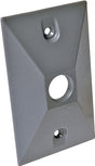 Hubbell 5186-0 Cluster Cover, 4-19/32 in L, 2-27/32 in W, Rectangular, Zinc, Gray, Powder-Coated