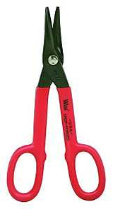 Crescent Wiss WDF10D Tinner Snip, 10.35 in OAL, 2 in L Cut, Long, Straight Cut, Steel Blade, Black/Rawhide Handle