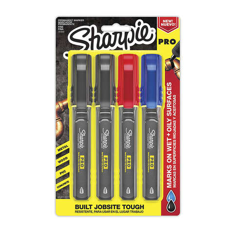 Sharpie PRO Assorted Fine Tip Permanent Marker 4 pk, Pack of 6