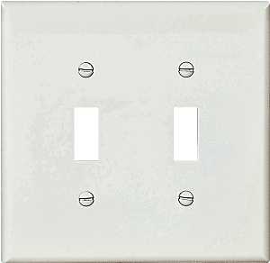 WALL PLATE 2 GANG TGL POLY WHT