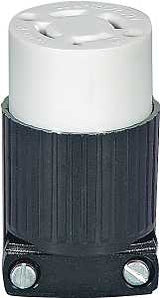 Eaton Wiring Devices L1420C Twist Lock Connector, 3 -Pole, 20 A, 125/250 V, NEMA: NEMA L14-20, Black/White