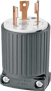 Eaton Wiring Devices L630P Twist Lock Plug, 2 -Pole, 30 A, 250 V, NEMA: NEMA L6-30, Black/White