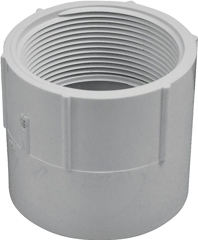 IPEX 035565 Adapter, 2-1/2 in, Socket x FNPT, PVC, White, SCH 40 Schedule, 300 psi Pressure