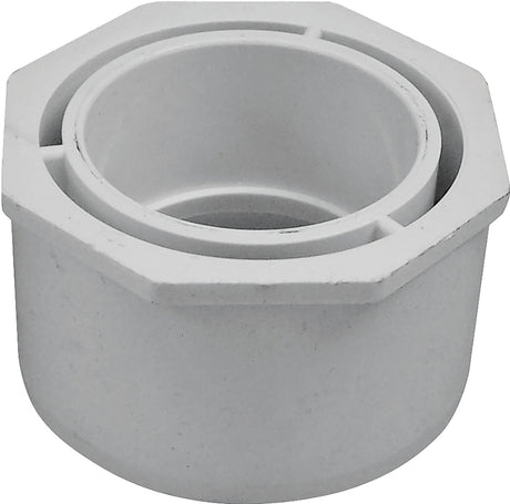 IPEX 035672 Reducer Bushing, 3 x 2 in, Spigot x Socket, PVC, White, SCH 40 Schedule, 260, 280 psi Pressure
