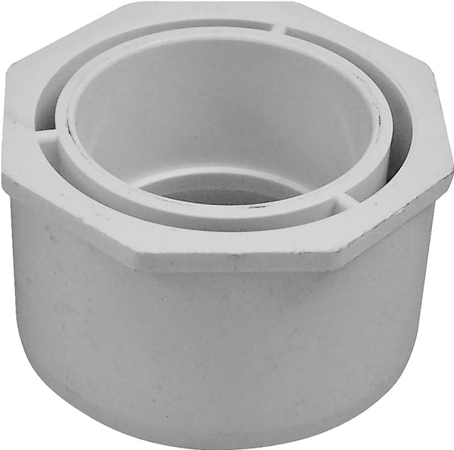 IPEX 035672 Reducer Bushing, 3 x 2 in, Spigot x Socket, PVC, White, SCH 40 Schedule, 260, 280 psi Pressure